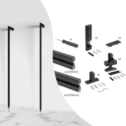 Sistema modulare per guardaroba ZERO 2115 mm - 2 montanti / Nero opaco