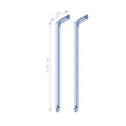 Sistema modulare per guardaroba ZERO 2115 mm - 2 montanti / Nero opaco