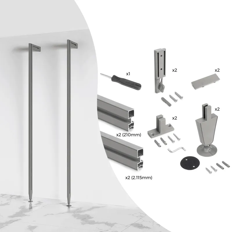 Sistema modulare per guardaroba ZERO 2115 mm - 2 montanti / Beige