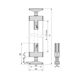 Sistema modulare per guardaroba ZERO 2115 mm - 3 montanti / Beige