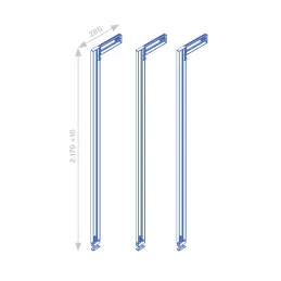 Sistema modulare per guardaroba ZERO 2115 mm - 3 montanti / Beige