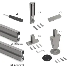 Sistema modulare per guardaroba ZERO 2115 mm - 3 montanti / Beige