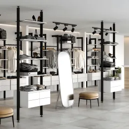 Set di supporti da soffitto per il sistema modulare per guardaroba ZERO / Nero opaco