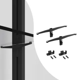 Set di supporti per ripiano in vetro per il sistema modulare per armadi ZERO / Nero opaco