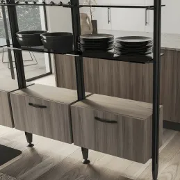 Set di supporti per ripiano in vetro per il sistema modulare per armadi ZERO / Nero opaco
