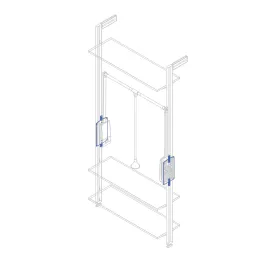 Set di supporti per appendiabiti ribaltabile per sistema modulare per armadi ZERO / Nero opaco