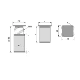 Piedino per mobili LEX / Bianco opaco