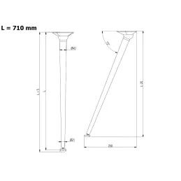Gamba da tavolo inclinabile CUBIC / Nero opaco