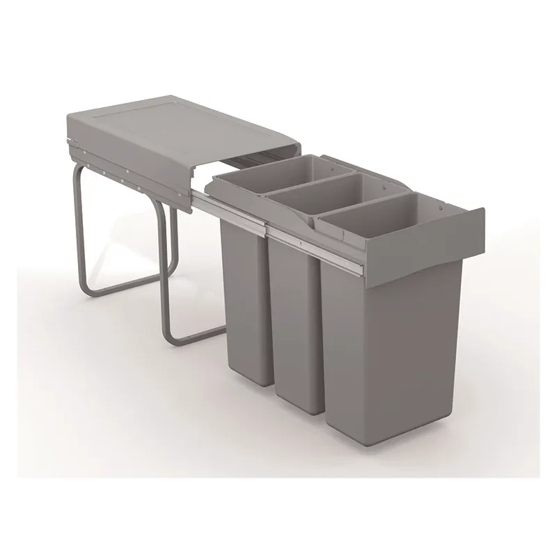 Cestino estraibile LINEA 300 mm – 3×10 L / Grigio