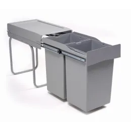 Cestino estraibile LINEA 300 mm - 2x14 L / Grigio