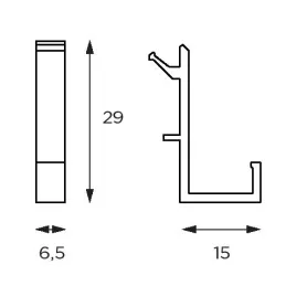 Gancio appendiabiti per profilo USEit - 6 pz / Nero spazzolato