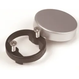 Cerniera per vetro a scatto CLIP 95° con piastra di montaggio e copertura / Cromo opaco