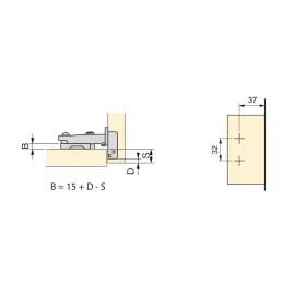 Cerniera a scodellino con ammortizzatore EXLUSIVE X91 con basetta 3D / Titanio