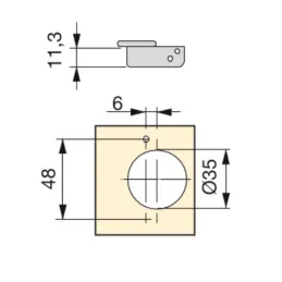 Cerniera per apertura senza maniglia EXLUSIVE X91 con base 3D / Titanio