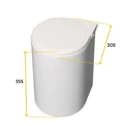Cestino rotondo KLASIK 13 L / Bianco
