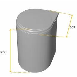 Cestino rotondo KLASIK 13L / Grigio