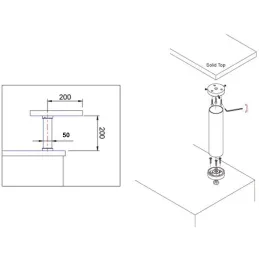 Staffa per bancone bar angolare / Acciaio inox