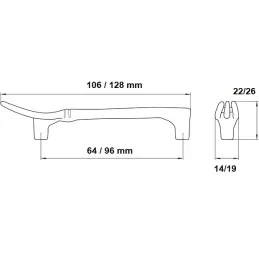 Maniglia FORK / Argento anticato