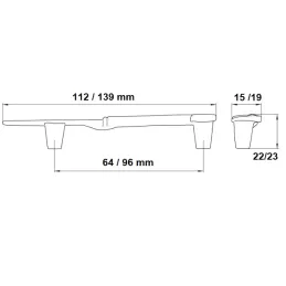 Maniglia KNIFE / Argento anticato