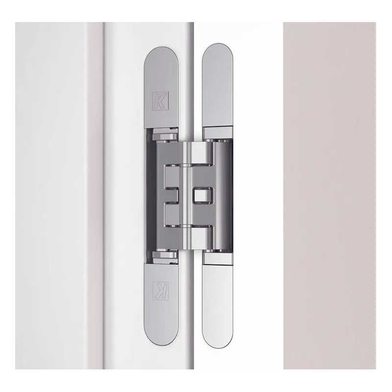 Cerniera a scomparsa per porte senza battuta / Cromo opaco