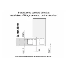 Cerniera a scomparsa per porte senza battuta / Cromo opaco