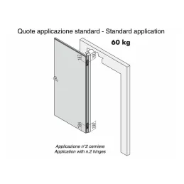 Cerniera a scomparsa per porte senza battuta / Nichel satinato