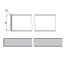 Piano di lavoro KRONOSPAN (Bordo ABS dritto) Platinium Disk / K523 PE