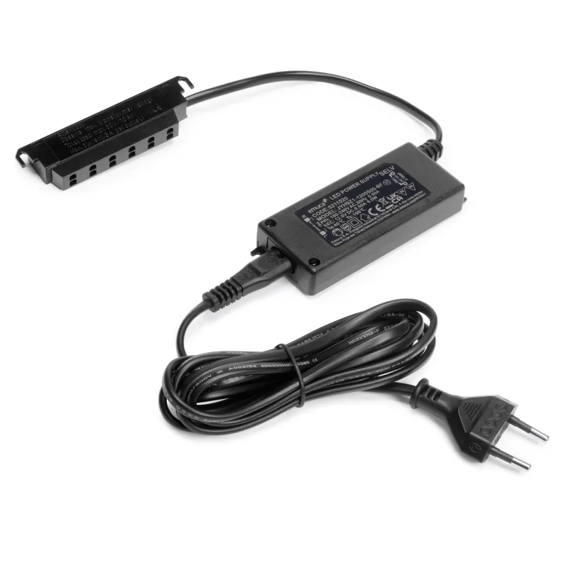 Trasformatore LED (adattatore di rete) 12V con connettori integrati / Nero