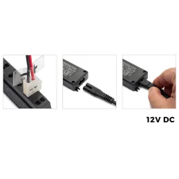 Trasformatore LED (adattatore di rete) 12V con connettori integrati / Nero