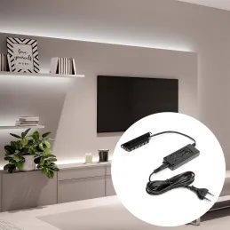 Trasformatore LED (adattatore di rete) 12V con connettori integrati / Nero