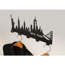 Appendiabiti da parete NEW YORK / Nero opaco