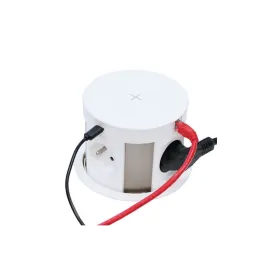 Presa estraibile con ricarica wireless 4x230V + ricarica 2xUSB A/C + RJ45 / Bianca