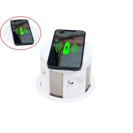 Presa estraibile con ricarica wireless 4x230V + ricarica 2xUSB A/C + RJ45 / Bianca