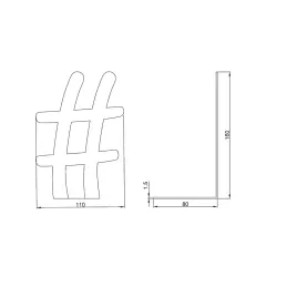 Porta libri HASTAG 2 / Nero opaco