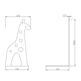 Porta libri GIRAFFE / Nero opaco