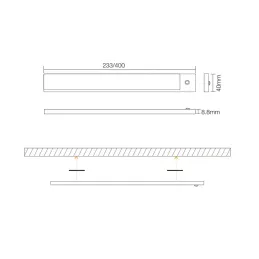 Luce LED sottopensile con sensore YASMINE / Nero opaco