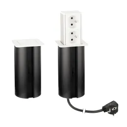 Presa estraibile SQUARE UP FRENCH 2x230V / Bianco opaco