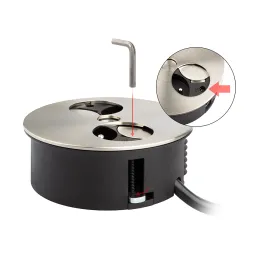 Presa elettrica Twist ovale 1x 230V + USB A-C / Acciaio inox