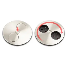 Presa elettrica Twist ovale 1x 230V + USB A-C / Acciaio inox