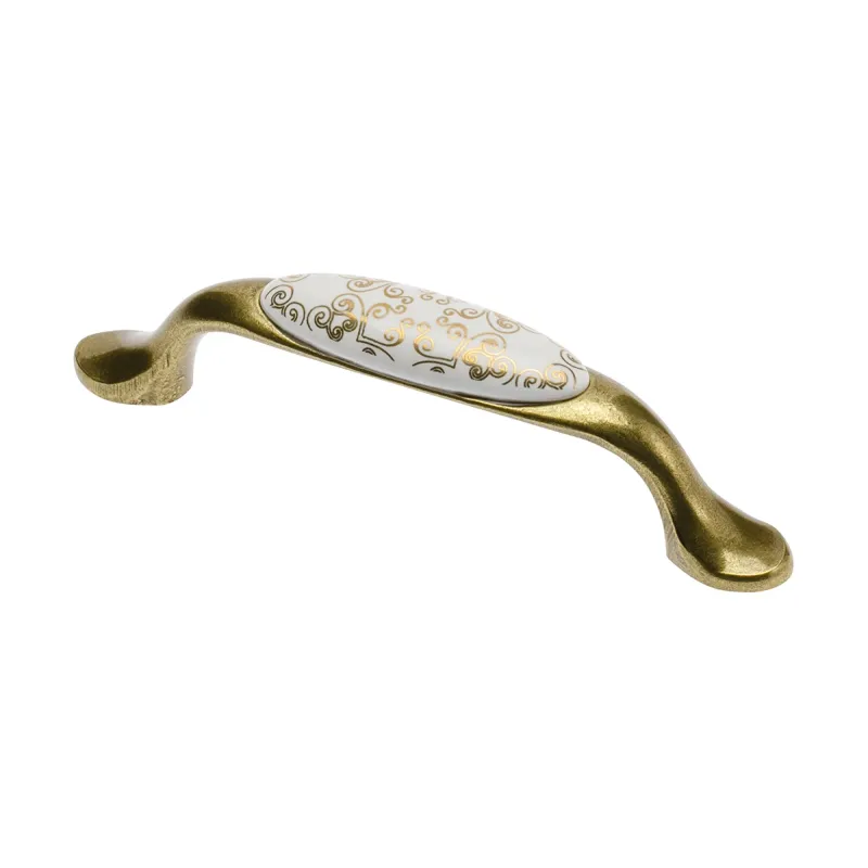 Maniglia ORIENT / Porcellana con motivo decorativo – ornamento dorato