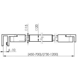 Asta stabilizzatrice regolabile per box doccia 730–1200 / Cromo lucido