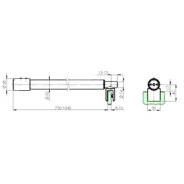 Barra stabilizzatrice regolabile per box doccia 750 - 1040 / Acciaio inox spazzolato