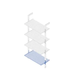Mensola in metallo da 1000 mm con supporti per sistema modulare guardaroba ZERO / Nero opaco