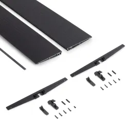 Mensola in metallo da 1000 mm con supporti per sistema modulare guardaroba ZERO / Nero opaco