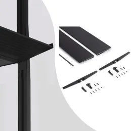 Mensola in metallo da 1000 mm con supporti per sistema modulare guardaroba ZERO / Nero opaco