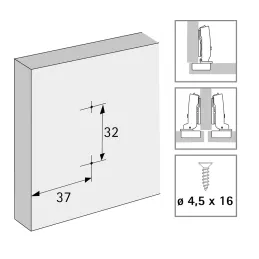 Cerniera a chiusura ammortizzata 105° NOVISYS 52 / Silent system