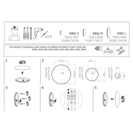Lampada LED di design RING L 350 mm / Rame