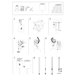 Lampada di design LASER 750 mm / Nero opaco