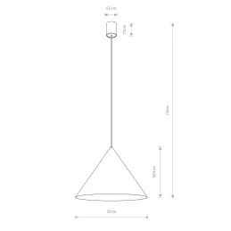 Lampada di design ZENITH L 500 mm / Nero