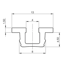 Binario superiore/inferiore UNIPOS – da incasso / Grigio